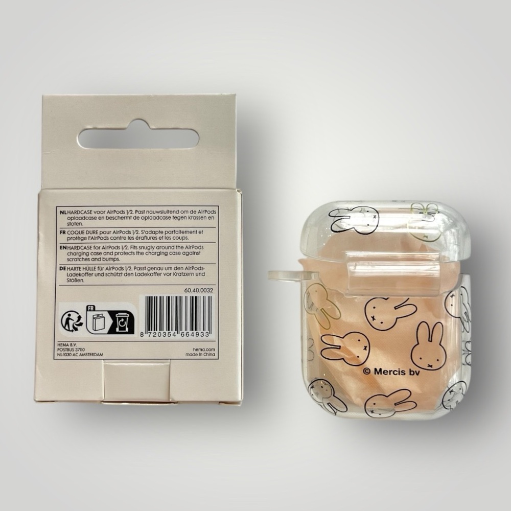 Miffy AirPods Clear Soft Earbuds Case Cute Kawaii White Germany Import New - Picture 4 of 13